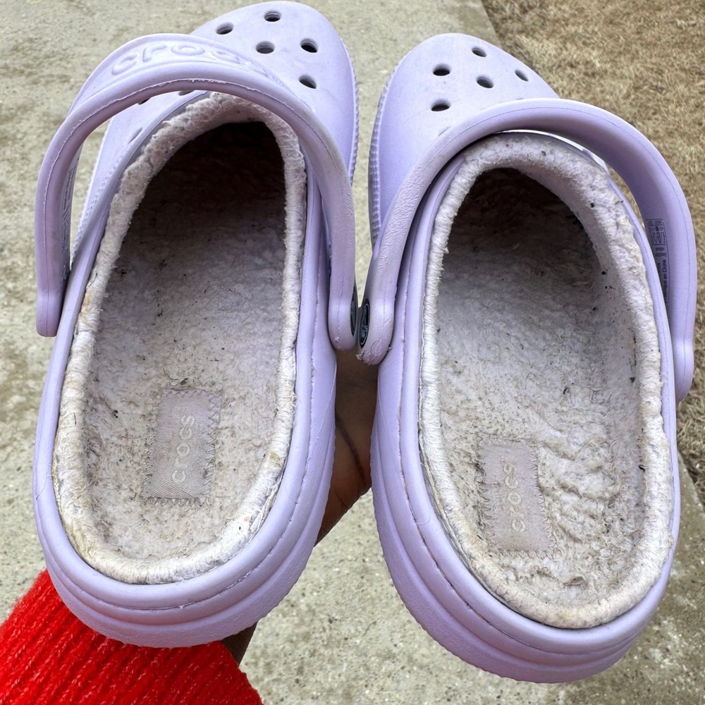Crocs Classic Lined Adult Clogs Unisex M6 W8 Light Purple Sandals - Picture 5 of 11